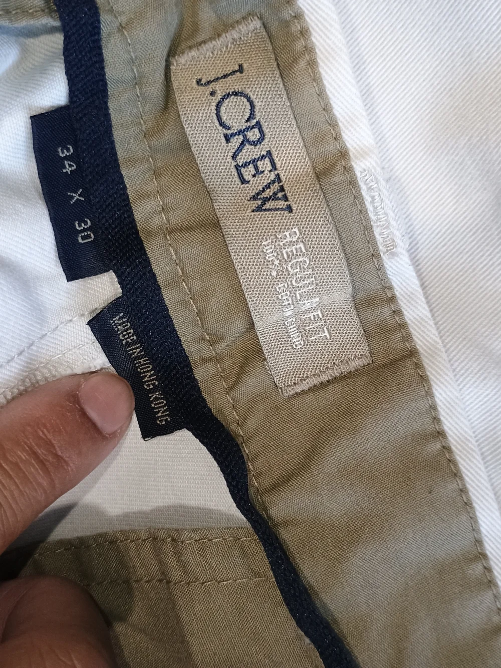 J. Crew Men's Cream Straight-Leg Chinos